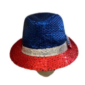 Chapeau red white and blue American fedora hat